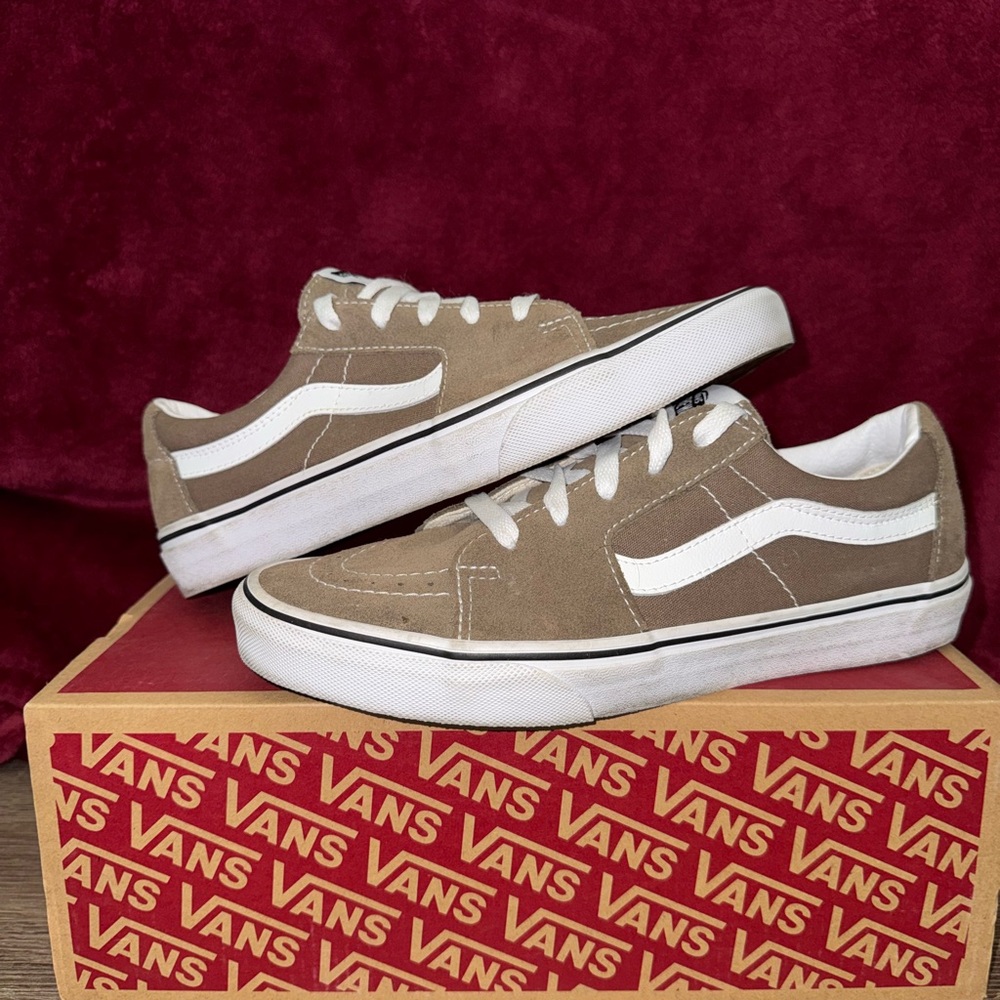 Vans Tan and White Classic Sneakers